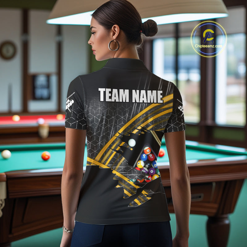Personalized Billiard Shirts Custom Yellow Billiard Pool Ball Jersey, Billiard Team Shirt