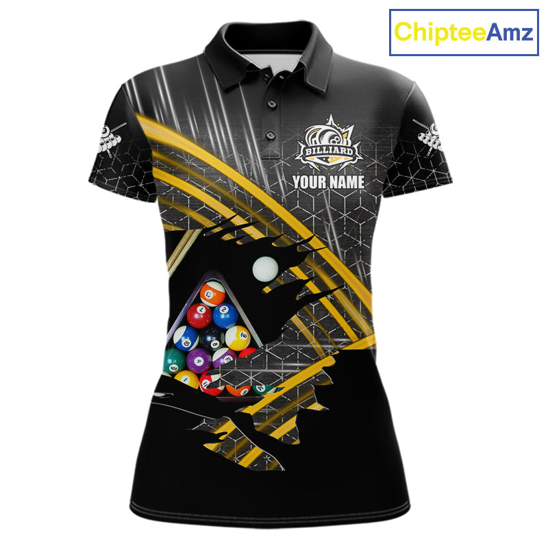 Personalized Billiard Shirts Custom Yellow Billiard Pool Ball Jersey, Billiard Team Shirt