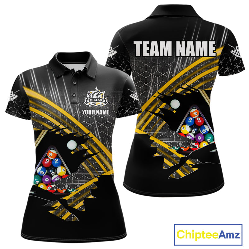 Personalized Billiard Shirts Custom Yellow Billiard Pool Ball Jersey, Billiard Team Shirt
