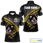 Personalized Billiard Shirts Custom Yellow Billiard Pool Ball Jersey, Billiard Team Shirt