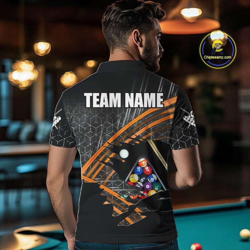 Personalized Billiard Shirts Custom Orange Billiard Pool Ball Jersey, Billiard Team Shirt