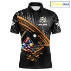 Personalized Billiard Shirts Custom Orange Billiard Pool Ball Jersey, Billiard Team Shirt