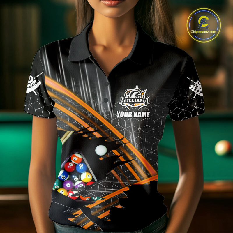 Personalized Billiard Shirts Custom Orange Billiard Pool Ball Jersey, Billiard Team Shirt