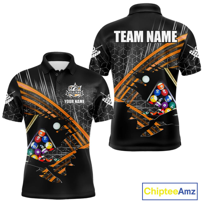 Personalized Billiard Shirts Custom Orange Billiard Pool Ball Jersey, Billiard Team Shirt