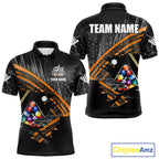 Personalized Billiard Shirts Custom Orange Billiard Pool Ball Jersey, Billiard Team Shirt