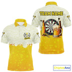 Personalized Yellow Funny Darts And Beer Dart Shirts, Drinking Darts Team Jerseys, Dart Gifts