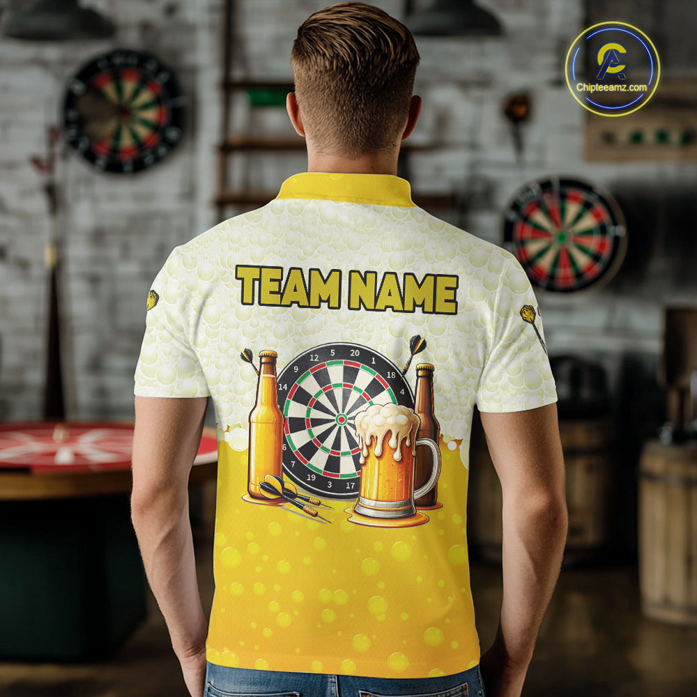 Personalized Yellow Funny Darts And Beer Dart Shirts, Drinking Darts Team Jerseys, Dart Gifts