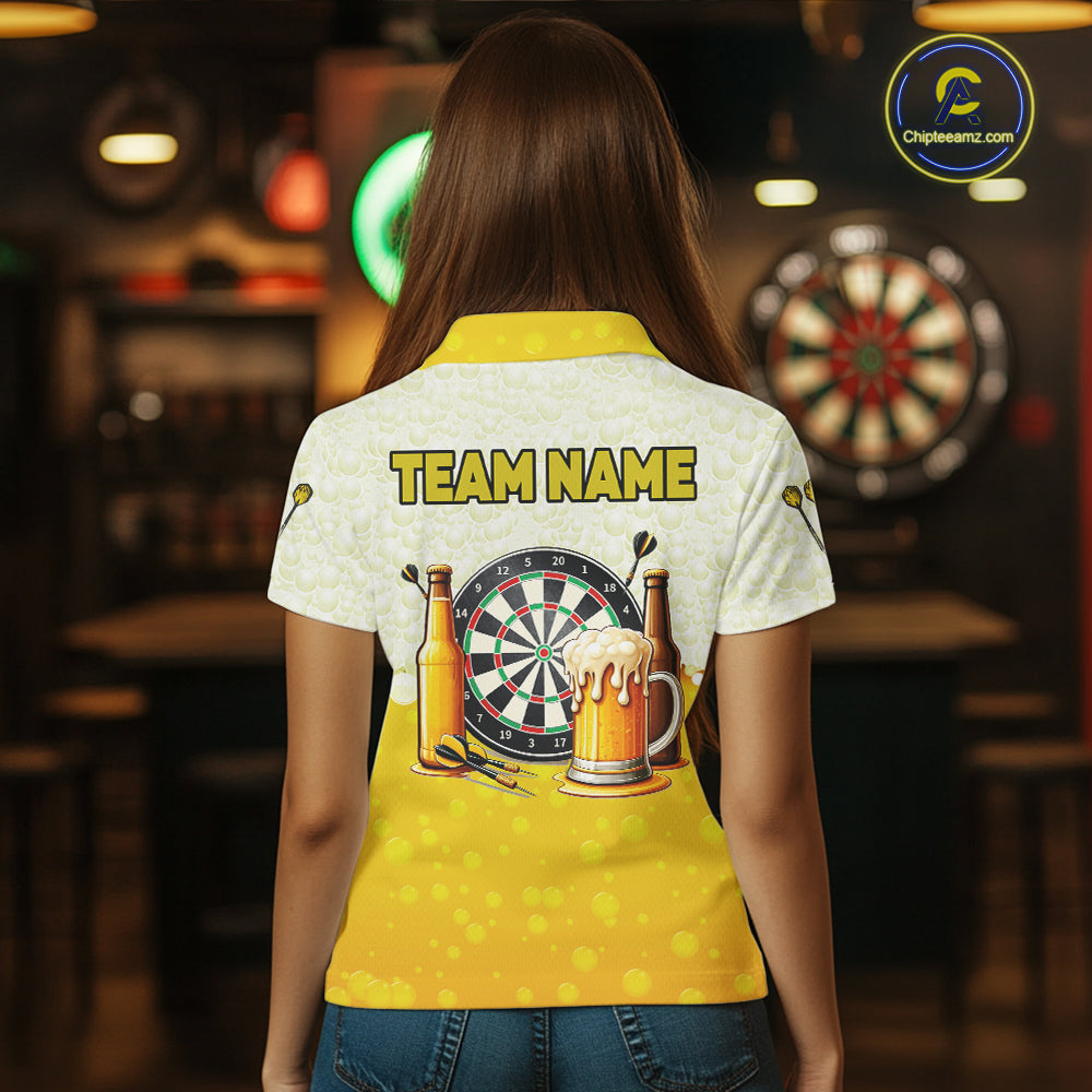 Personalized Yellow Funny Darts And Beer Dart Shirts, Drinking Darts Team Jerseys, Dart Gifts