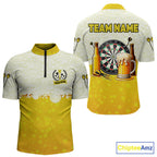 Personalized Yellow Funny Darts And Beer Dart Shirts, Drinking Darts Team Jerseys, Dart Gifts