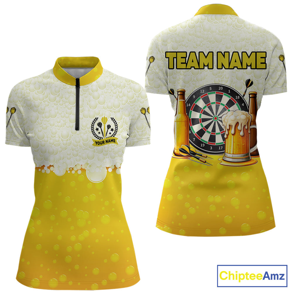 Personalized Yellow Funny Darts And Beer Dart Shirts, Drinking Darts Team Jerseys, Dart Gifts