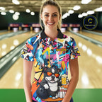 Funny American Bully Dog Colorful Graffiti Bowling Shirts Custom Bowling Team Jersey