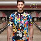 Funny American Bully Dog Colorful Graffiti Bowling Shirts Custom Bowling Team Jersey