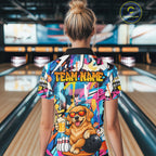 Funny Golden Retriever Dog Colorful Graffiti Bowling Shirts Custom Bowling Team Jersey