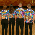 Funny Golden Retriever Dog Colorful Graffiti Bowling Shirts Custom Bowling Team Jersey