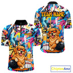 Funny Golden Retriever Dog Colorful Graffiti Bowling Shirts Custom Bowling Team Jersey