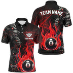 Personalized Wolf Flaming 8 Ball Pool Fire Billiard Shirts Team League Billiard Jerseys