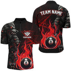 Personalized Wolf Flaming 8 Ball Pool Fire Billiard Shirts Team League Billiard Jerseys
