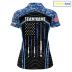 Blue Camo American Flag 8 Ball Billiard Pool Shirts Personalized Billiard Team Jersey