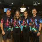 Funny Skeleton Cowboy Billiard Shirts Custom Thunder Lightning Pool Team Jersey