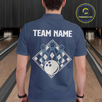 Blue Argyle Bowling Retro Bowling Shirts Custom Argyle Bowling Team Jerseys