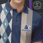 Blue Argyle Bowling Retro Bowling Shirts Custom Argyle Bowling Team Jerseys