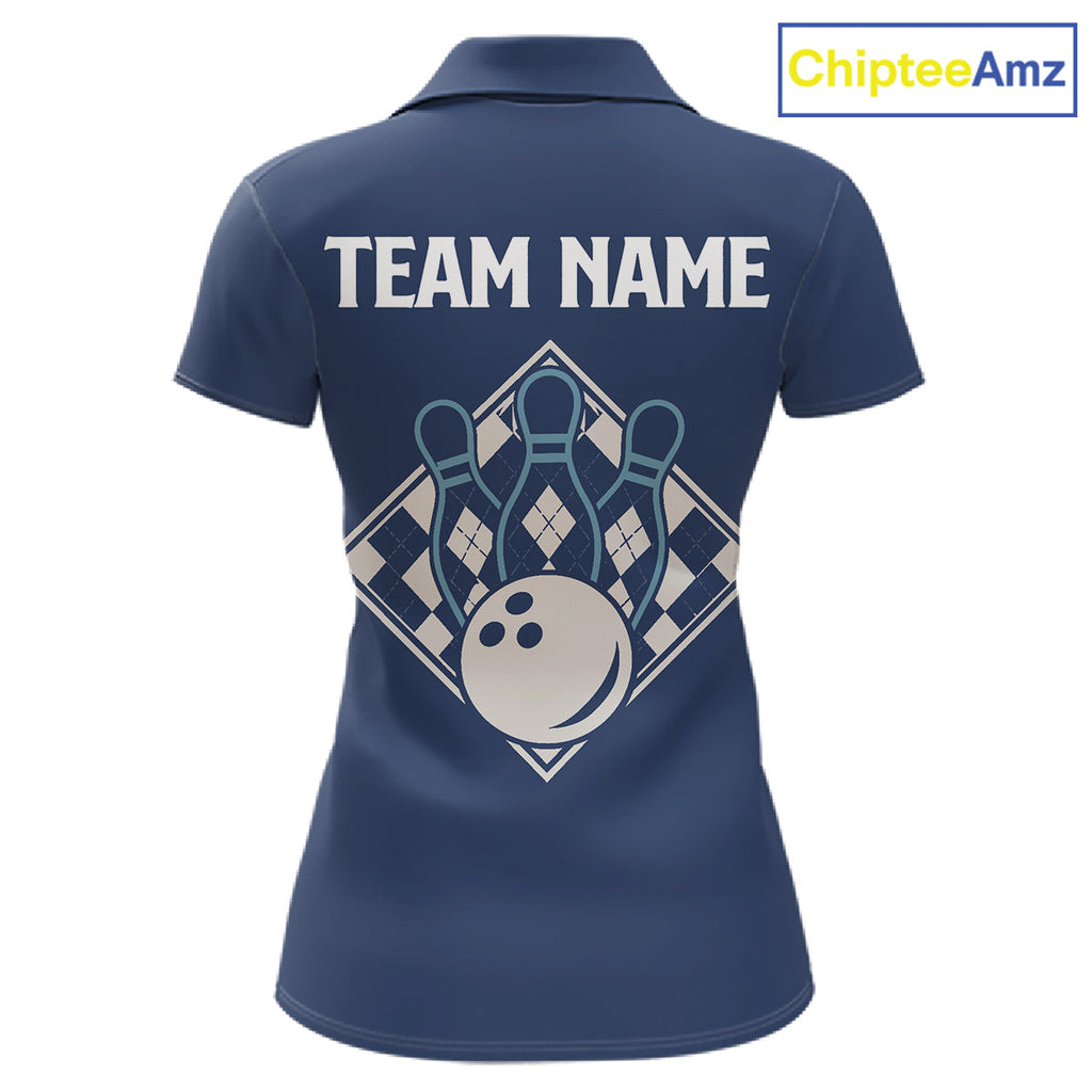 Blue Argyle Bowling Retro Bowling Shirts Custom Argyle Bowling Team Jerseys