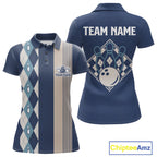 Blue Argyle Bowling Retro Bowling Shirts Custom Argyle Bowling Team Jerseys