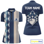 Blue Argyle Bowling Retro Bowling Shirts Custom Argyle Bowling Team Jerseys