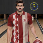 Red Argyle Bowling Retro Bowling Shirts Custom Argyle Bowling Team Jerseys