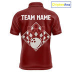 Red Argyle Bowling Retro Bowling Shirts Custom Argyle Bowling Team Jerseys