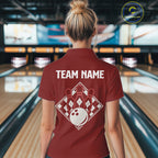Red Argyle Bowling Retro Bowling Shirts Custom Argyle Bowling Team Jerseys