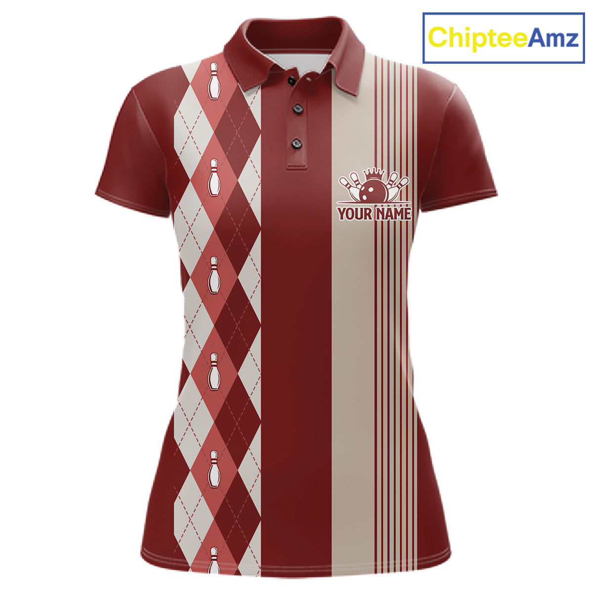 Red Argyle Bowling Retro Bowling Shirts Custom Argyle Bowling Team Jerseys