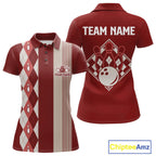 Red Argyle Bowling Retro Bowling Shirts Custom Argyle Bowling Team Jerseys