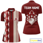 Red Argyle Bowling Retro Bowling Shirts Custom Argyle Bowling Team Jerseys