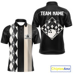 Black Argyle Bowling Retro Bowling Shirts Custom Argyle Bowling Team Jerseys