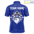 Blue Yellow Argyle Bowling Retro Bowling Shirts Custom Argyle Bowling Team Jerseys
