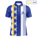 Blue Yellow Argyle Bowling Retro Bowling Shirts Custom Argyle Bowling Team Jerseys