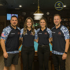 Personalized Blue Camo US Flag Billiard Shirts Custom Pool Team Jersey Polo & Quarter Zip