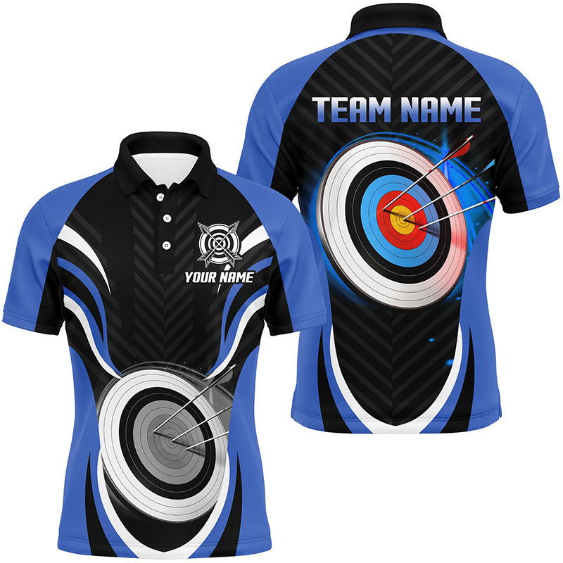 Blue Archery Jerseys Personalized Archery 3d Target Custom Polo Shirts, Best Archery Outfits