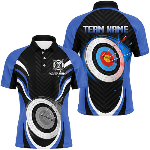 Blue Archery Jerseys Personalized Archery 3d Target Custom Polo Shirts, Best Archery Outfits