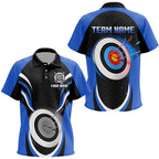 Blue Archery Jerseys Personalized Archery 3d Target Custom Polo Shirts, Best Archery Outfits