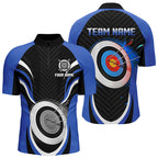 Blue Archery Jerseys Customized Archery 3d Target Quarter-Zip Shirts, Archery Outfits