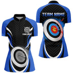 Blue Archery Jerseys Customized Archery 3d Target Quarter-Zip Shirts, Archery Outfits