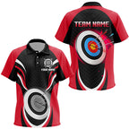 Red Archery Jerseys Personalized Archery 3d Target Custom Polo Shirts, Best Archery Outfits