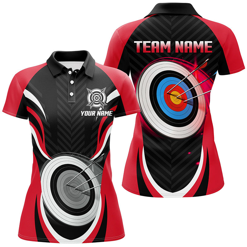 Red Archery Jerseys Personalized Archery 3d Target Custom Polo Shirts, Best Archery Outfits