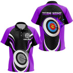 Purple Archery Jerseys Personalized Archery 3d Target Custom Polo Shirts, Best Archery Outfits