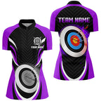 Purple Archery Jerseys Customized Archery 3d Target Quarter-Zip Shirts, Archery Outfit