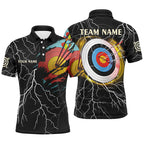 Personalized Archery 3d Target Thunder Lightning Pattern Customized Archery Polo Shirts