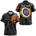 Personalized Archery 3d Target Thunder Lightning Pattern Customized Archery Polo Shirts