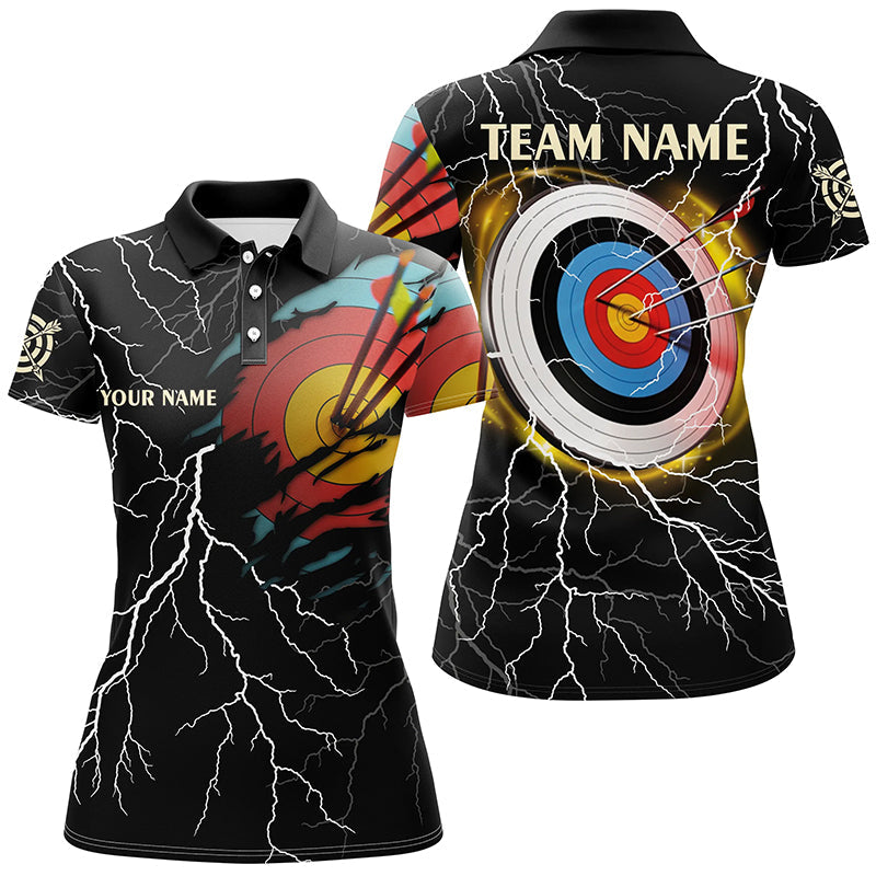 Personalized Archery 3d Target Thunder Lightning Pattern Customized Archery Polo Shirts